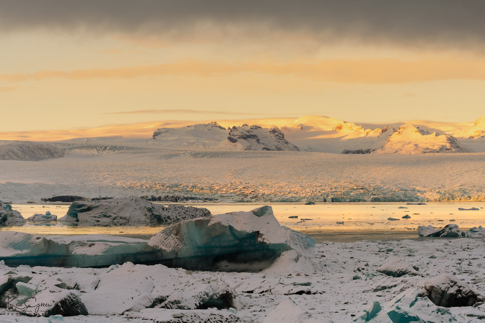 The Jokulsarlon glacier lagoon in Southeast Iceland
