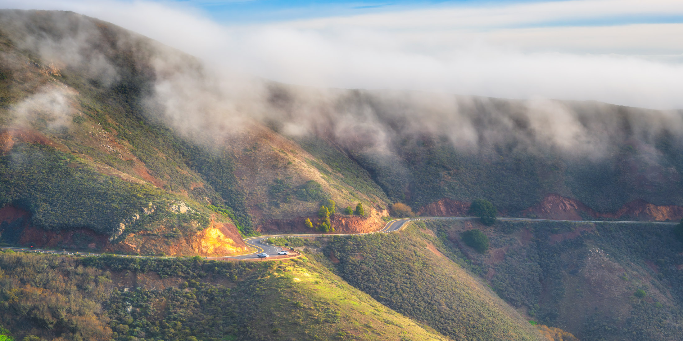 Karl the Fog at Golden Gate Vista in the Marin Headlands. 