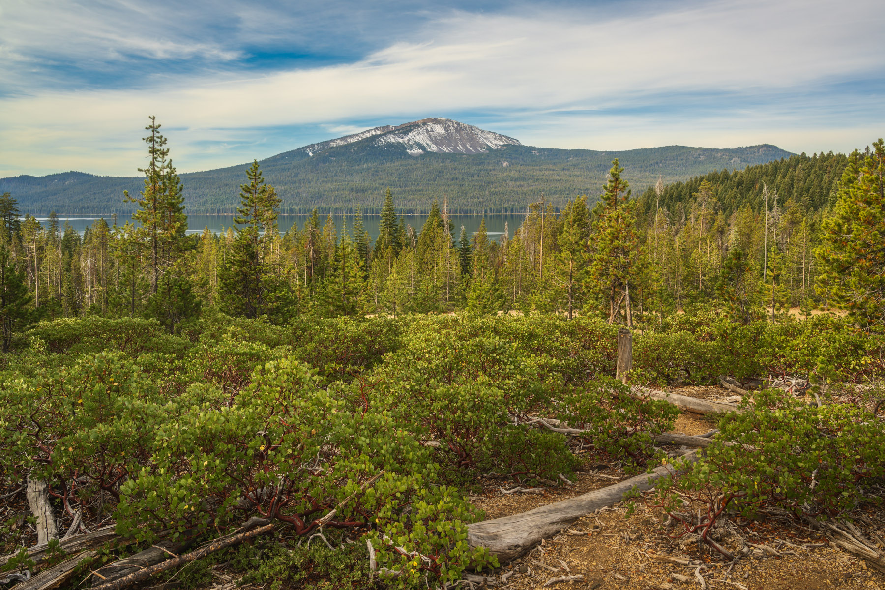 Mount Bailey overlooks Diamond Lake in Southern Oregon